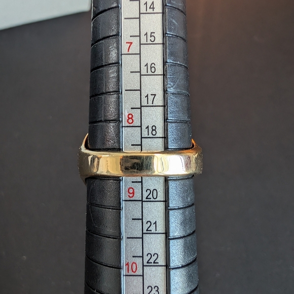 Tiger's Eye 18k Heavy Gold Plated Vintage Ring 8.5 - Picture 9 of 9